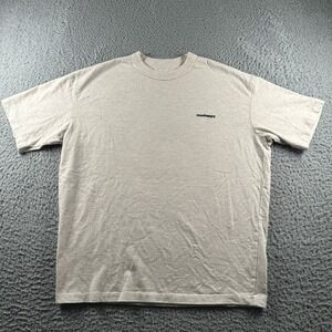 Madhappy‎ Shirt Size S Beige Embroidered Logo 100% Cotton Knit Crewneck Tee